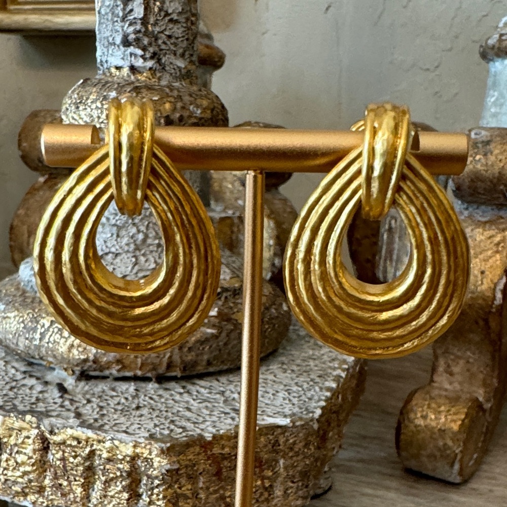 Julie Vos Gold Textured Earrings